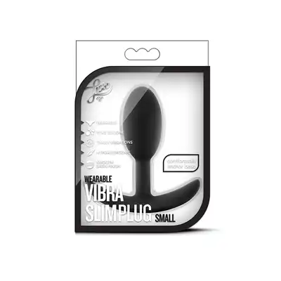 Luxe - Wearable Slim Plug - Korek analny z kulką gejszy rozm. S, czarny. Delikatne wibracje