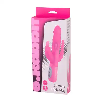 Wibrator-E-RABBIT SLIMLINE TRIPLE PLAY PINK