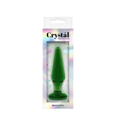 Plug-CRYSTAL TAPERED GLASS PLUG MEDIUM GREEN