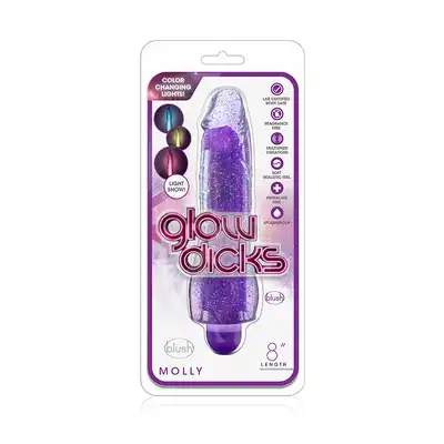 Wibrator-GLOW DICKS MOLLY GLITTER VIBRATOR PURPLE