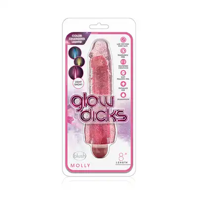 Wibrator-GLOW DICKS MOLLY GLITTER VIBRATOR PINK