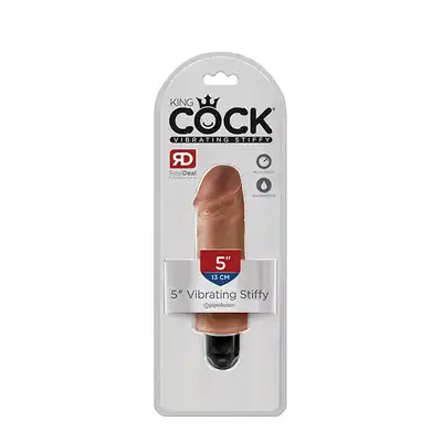 KING COCK 5INCH VIBRATING STIFFY TAN