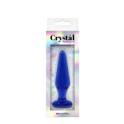Plug-CRYSTAL TAPERED GLASS PLUG MEDIUM BLUE