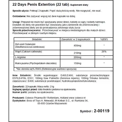 Supl.diety-22 Days Penis Extention (22 tab)