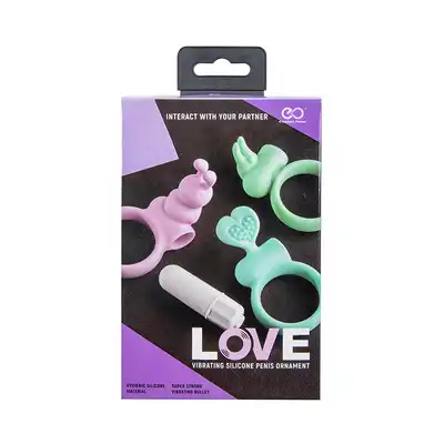 Pierścień-LOVE 3PC SILICONE ORNAMENT WITH BULLET