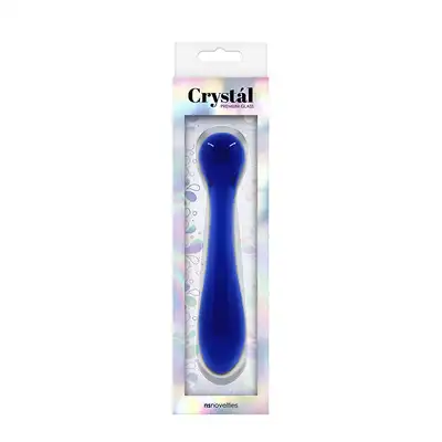 Dildo-CRYSTAL GLASS PLEASURE WAND BLUE