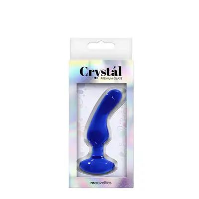 Plug-CRYSTAL ANGLED GLASS PLUG BLUE