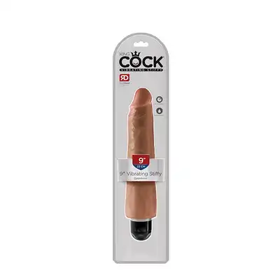 KING COCK 9INCH VIBRATING STIFFY TAN