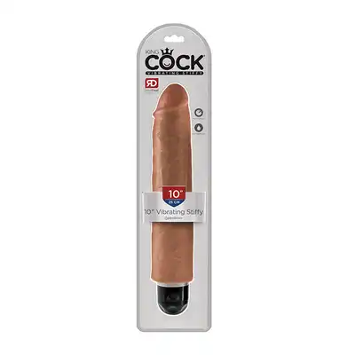 KING COCK 10INCH VIBRATING STIFFY TAN