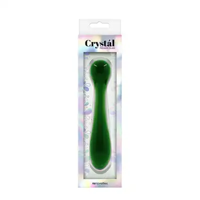 Dildo-CRYSTAL GLASS PLEASURE WAND GREEN