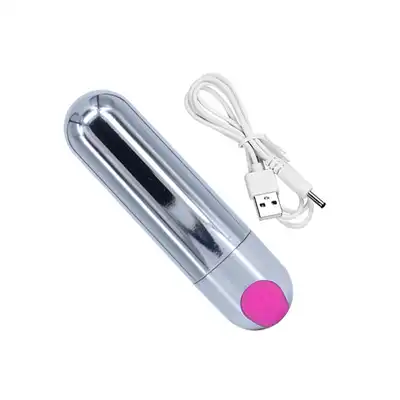 Wibrator-Strong Bullet Vibrator Silver USB 10 Function