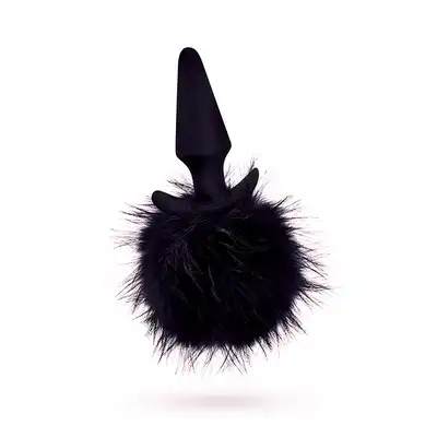 TEMPTASIA BUNNY TAIL POM PLUG BLACK