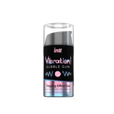 Intt - Vibration! Bubble Gum. Tingling Effect Gel. Rozgrzewający żel o smaku gumy balonowej, nieziemskie wibracje w płynie.