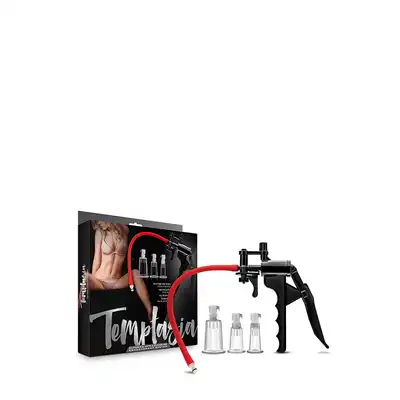Temptasia - Clitoris Pleasure System. Zestaw z pompką do sutków i łechtaczki. Ekstremalne wzmocnienie czułości na dotyk i pieszczoty