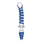 Glas- Mr. Swirly szklane dildo z zatyczką analną 