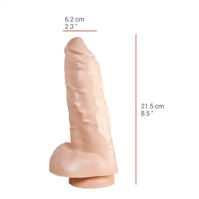 Dildorama - 515 Line 8,5" Flesh. Cieliste dildo 6,2 cm średnicy