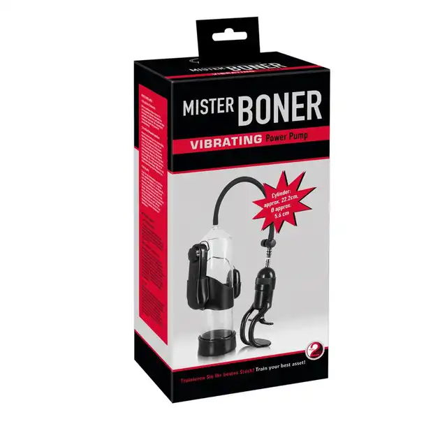 Mister Boner - Vibrating Power Pump. Doskonała dla każdego rozmiaru, wibrująca pompka do penisa. 