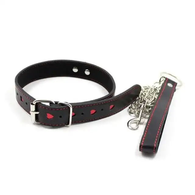 Easy Collar Leash Black - Czarna obroża i smycz. Elegancki zestaw. 