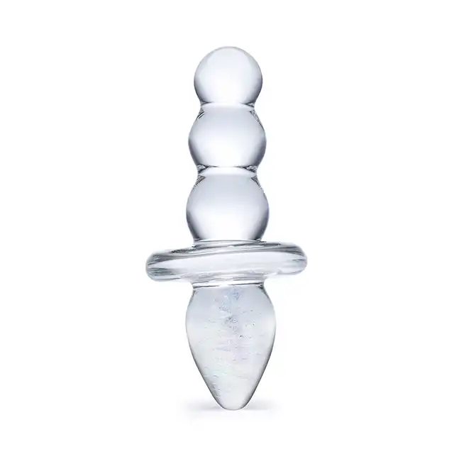 Glas - Titus. Szklany stopniowany dwustronny  korek analny. Bardzo atrakcyjna stymulacyjnie konstrukcja. 11,5 cm