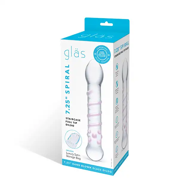 Glas- szklane dildo z wypustkami 18,5 cm 