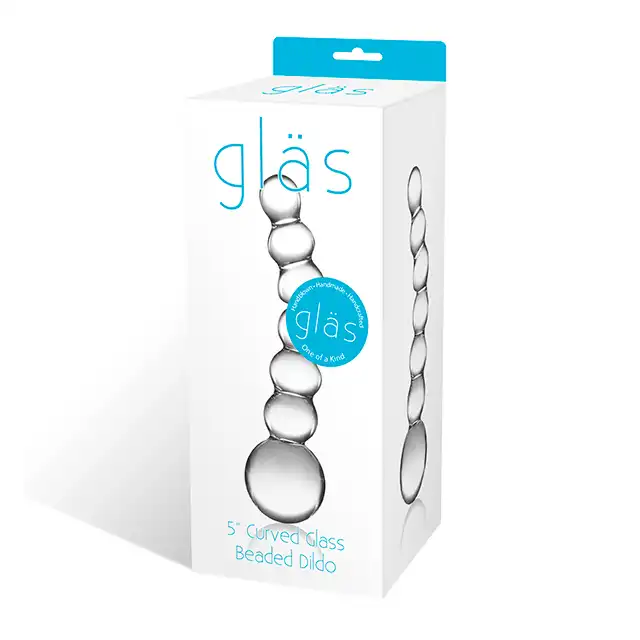 Glas - Curved Glass Beaded Dildo. Piękne, eleganckie szklane dildo zapewni Ci maksimum rozkoszy podczas namiętnej nocy. 
