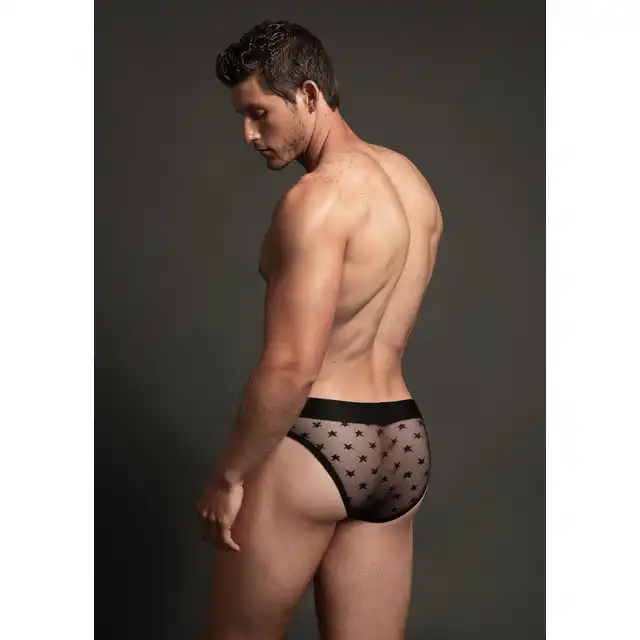 Luca - Men's Star Brief. Męskie dopasowane majtki z delikatnego materiału, motyw gwiezdny. 