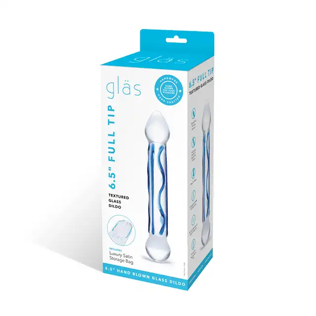 Glas - Full Tip Textured Glass Dildo. Niezwykłe szklane dildo zapewni Ci maksimum rozkoszy. 