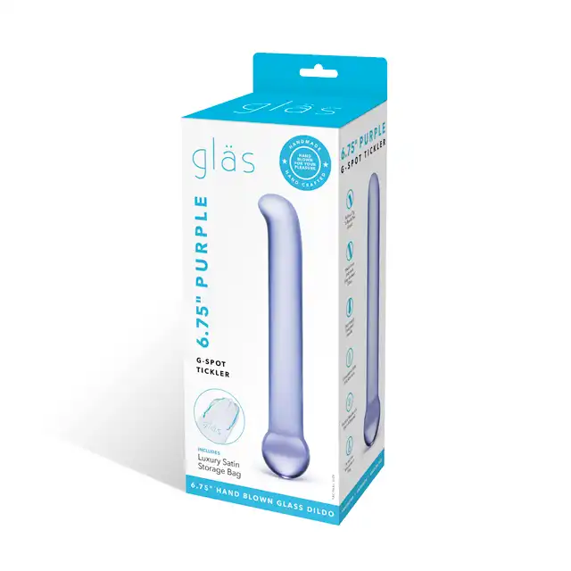 Purple Glass Dildo 6,75''.  Fioletowe Szklane Dildo do Stymulacji Punktu G