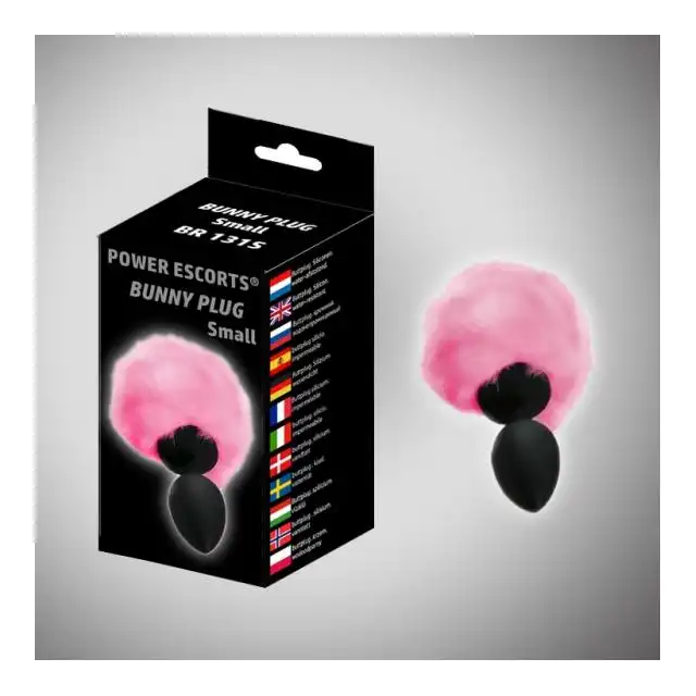 Power Escorts - Bunny Plug With Pink Tail S. Słodki i uroczy plug analny z różowym pomponem, jak dla króliczka! Rozmiar S.