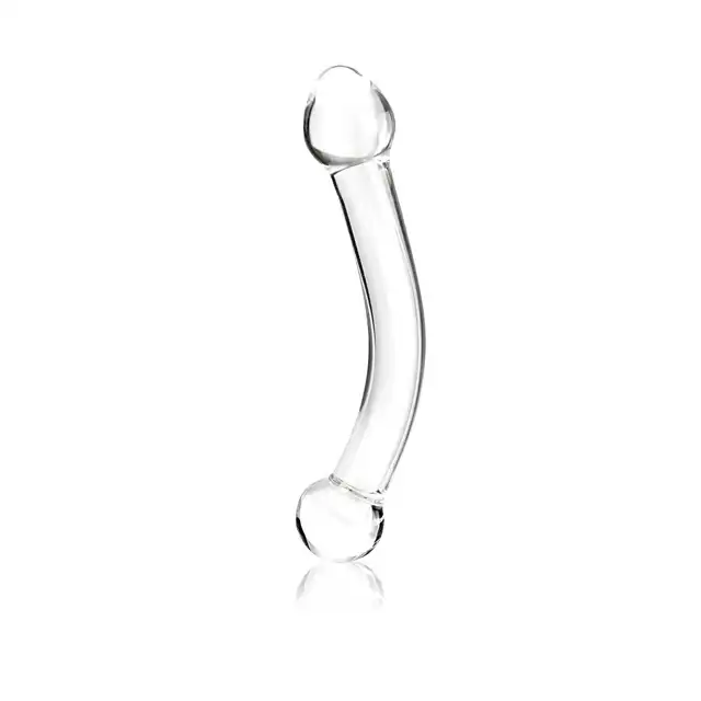 Glass Dildo Curved 7''. Szklane Zakrzywione Dildo do Stymulacji Punktu G