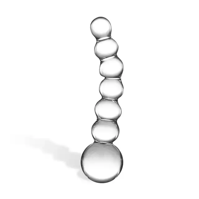 Glas - Curved Glass Beaded Dildo. Piękne, eleganckie szklane dildo zapewni Ci maksimum rozkoszy podczas namiętnej nocy. 