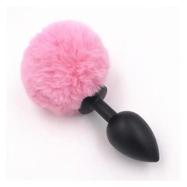 Power Escorts - Bunny Pink Plug L. Duża wtyczka analna z króliczym ogonem. 