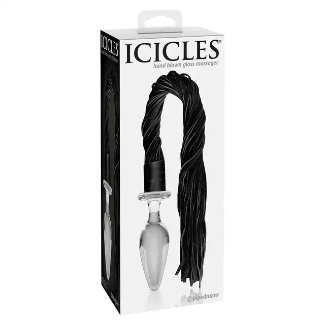 Plug-ICICLES NO 49. Szklany Korek Analny z Ogonem.