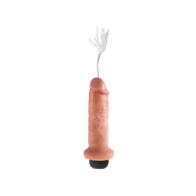King Cock - Realistyczny penis z wytryskiem. Długość 15 cm. Sztuczna sperma w zestawie.