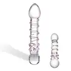 Glas- szklane dildo z wypustkami 18,5 cm 