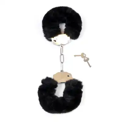 Kajdanki Fetish Boss Series- Furry Cuffs Black