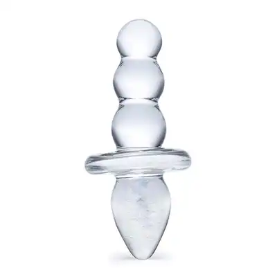 Glas - Titus. Szklany stopniowany dwustronny  korek analny. Bardzo atrakcyjna stymulacyjnie konstrukcja. 11,5 cm