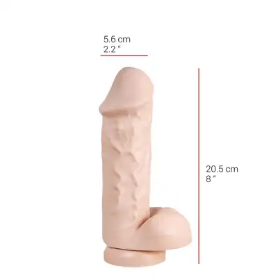 Dildorama - 515 Line 8" Flesh. Cieliste dildo z przyssawką 20,5 cm długości.