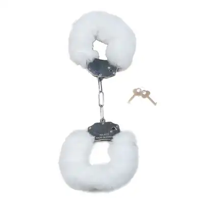 Kajdanki Fetish Boss Series- Furry Cuffs White