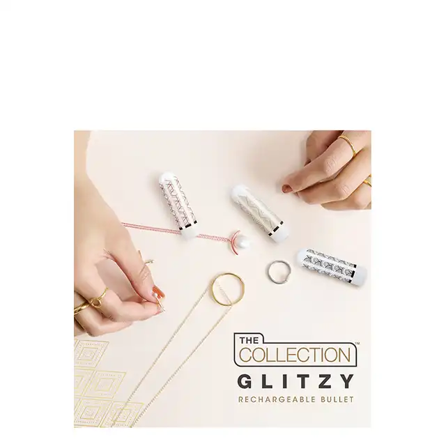 The Collection - Glitzy Deco Gold. Ultrasubtelny mini mocny wibrator na USB. Limited Edition.