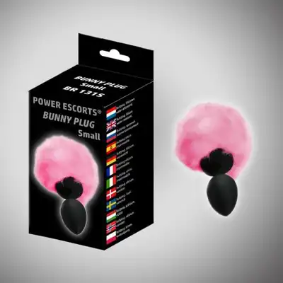 Power Escorts - Bunny Plug With Pink Tail S. Słodki i uroczy plug analny z różowym pomponem, jak dla króliczka! Rozmiar S.
