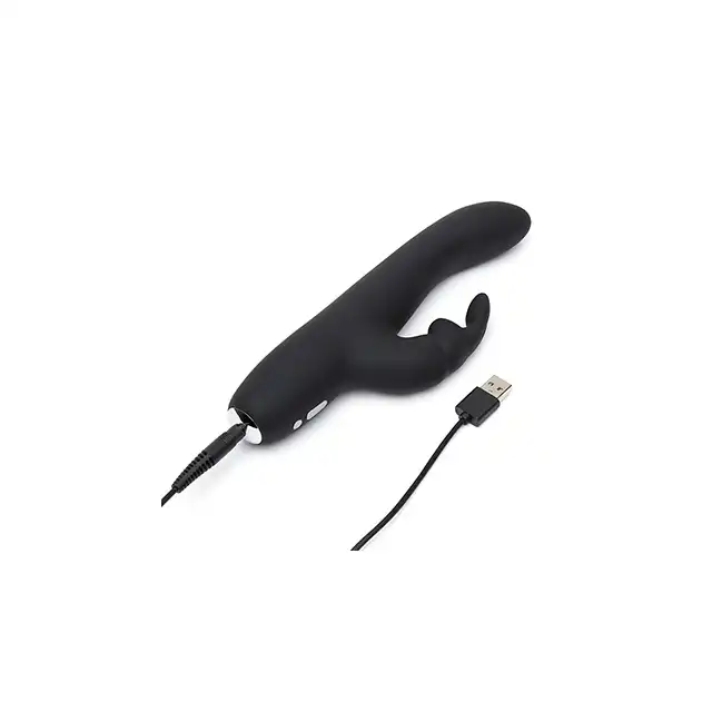 50 Shades Of Grey, Slimline Rabbit Vibrator. Silikonowy Wibrator z Króliczkiem i Stymulacja Punktu G.