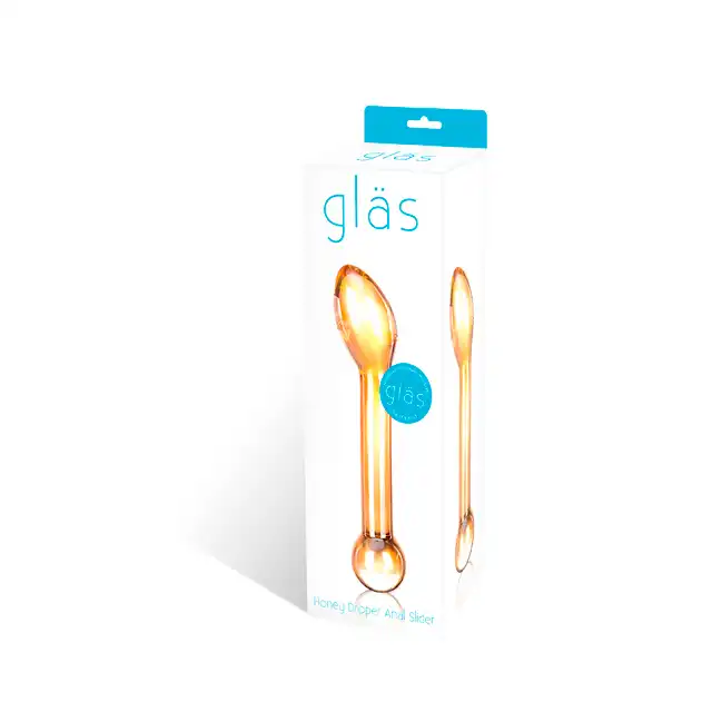 Honey Glass Dildo 7". Szklane Dildo w Kolorze Miodowym