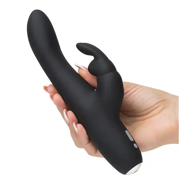 50 Shades Of Grey, Slimline Rabbit Vibrator. Silikonowy Wibrator z Króliczkiem i Stymulacja Punktu G.