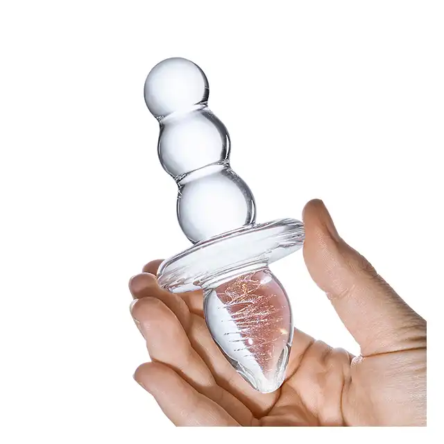Glas - Titus. Szklany stopniowany dwustronny  korek analny. Bardzo atrakcyjna stymulacyjnie konstrukcja. 11,5 cm