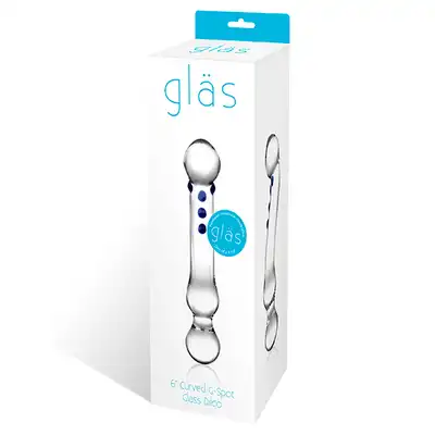 Textured Glass Dildo 6"- Zakrzywione Szklane Dildo z Wypustkami do Stymulacji Punktu G