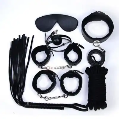 TOYZ4LOVERS - Bondage kit nero. Zestaw do zabawy BDSM. Kajdanki, kneble, liny i wiele więcej. Bestseller!