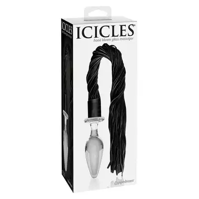 Plug-ICICLES NO 49. Szklany Korek Analny z Ogonem.