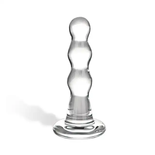 Glas- Triple Play Beaded Glass Butt Plug szklane dildo 10 cm