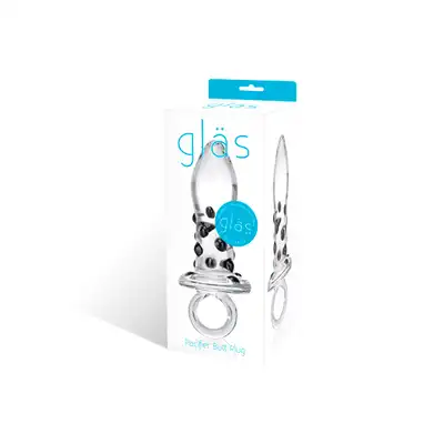 Glass Butt Plug Pacifier 5''. Szklana Wtyczka Analna z Wypukłościami